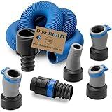 Dust Right Flexiport Power Tool Hose Kit, 3 To 12' Expandable Hose & 4 FlexiPorts - Lightweight Dust Collectors for Woodworking Power Tools - Dust Collector Hose for Shop Vacuums, Table Saw & More