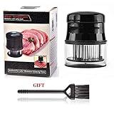 Meat Tenderizer, 56 Needles Stainless Steel Tenderizer For Tenderizing Steak Beef Fish And Poultry, Black
