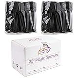 P 200pcs PANA Cosmetic Make Up Disposable Plastic 2.5" Spatulas Skin Care Facial Cream Mask Spatula (BLACK - 200 Pieces in a Box)