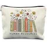 RYYCDOI Human Resources Gifts, HR Gifts, HR Appreciation Gifts, Human Resources Makeup Bag Pouch, Thank You Gifts for HR Manager Director, Boho Floral Cosmetic Bag Toiletry Bag for Women