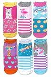 Jefferies Socks Girl's Unicorn Llama Giraffe Flamingo Novelty Pattern Crew Socks 6 Pack, Multi, Medium