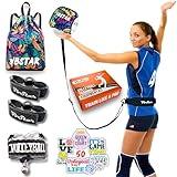 VbStar Volleyball Training Equipment Aid - Practice Your Serving, Setting & Spiking with Ease, Great Solo Serve & Spike Trainer for Beginners & Pro, Perfect Volleyball Gift (Flower Leaf Print)