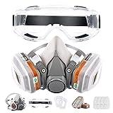 RBLCXG Respirator Reusable Half Face Cover Gas Mask with Safety Glasses, Filters for Painting, chemical, Organic Vapor, Welding, Polishing, Woodworking and Other Work Protection