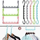 Boxusa Hangers-Space-Saving, Sturdy Space-Saving-Hanger 15 Pack, Closet-Organizers-and-Storage, Closet-Organizers with 5 Holes Save 80% of Closet Space, College-Dorm-Room-Essentials, Magic-Hangers