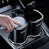 HOTOR Car Trash Can, Trash Cup with 30 Additional Trash Bags for Exclusive Using, Multipurpose for Office & Home to Meet Various Needs - 2 Packs, Black