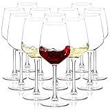 Wine Glasses Set of 12, 12oz Clear Red/White Wine Cup, Long Stem Wine Glasses for Party, Wedding and Home