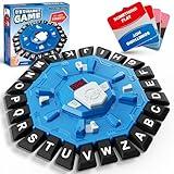 Resflycheng Word Game Family Board Game with Digital Display Timer and 2 Categories Modes Fun Fast-Paced 24-Letter Game for Learning Party Interactive (Blue)