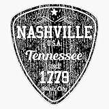 Nashville Tennessee - Country Music City Guitar Pick Gift Sticker Bumper Sticker Vinyl Decal 5"