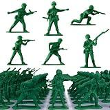 HAPTIME Classic Toy Soldiers Set (50 pcs), Green Army Men Action Figures, Plastic Military Toys for Boys- Inspire Creative Play and Learning Adventures for Kids