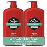 Old Spice Pure Sport 2in1 Shampoo and Conditioner for Men, Twin Pack, Lemon, 58.4 Fl Oz