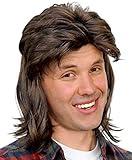 Brown Mullet Wig Hair Adult Teen 70s 80s Rocker Costume Accessory