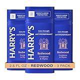 Harry's Extra-Strength Antiperspirant Deodorant, Sweat & Odor Control Antiperspirant for Men, Redwood, 2.5 oz Pack of 3