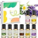 AIERMIAO Water Soluble Essential Oil Set Perfect for Diffusers,Humidifiers and Home Premium Aromatherapy Oil Gift 8x10ml-Lemon,Sandalwood,Lily,Rose,Freesia,Lavender,Osmanthus & White Tea