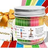 Large Bible Verse Jar - 120 Inspirational Bible Verses Christian Gifts for Men, Fathers, Dad, Women,Mom, Graduation & Birthdays Faith-Based Encouragement Keepsake with Scripture Cards