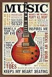 Trends International Music Inspires Me Wall Poster, 22.375" x 34", Mahogany Framed Version