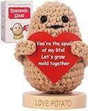 Romantic Gift for Anniversary or Wedding Engagement - Crochet Positive Potato with 30 Love Signs - Cool for Couples, Her, Him, Boyfriend, Wife, Husband, Fiance Gifts for Women