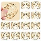 12PCS – Napkin Rings, Gold Napkin Rings Set of 12, Holiday Napkin Holders for Dining, Anniversary, Birthday, Romantic Candlelight Dinner, Holiday, Party of Table Setting, Wedding Table Decoration