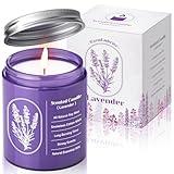 WarmEmbrace Lavender Candles for Home Scented, 7.6 oz Aromatherapy Candle, Purple Jar Candles, Natural Candles for Women, 40 Hour Long-Lasting Burn Scented Candles for Birthday - 1 Pack