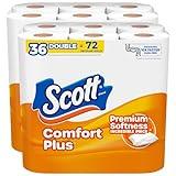 Scott ComfortPlus Toilet Paper, 36 Double Rolls, 231 Sheets per Roll, Septic-Safe, 1-Ply Toilet Tissue