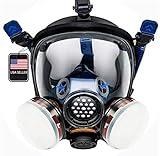 Parcil Distribution Gas Mask Survival Nuclear and Chemical PT-100 Full Face Respirator - Activated Carbon Organic Vapor Particulate Respirator Mask with Filters - CE Tested