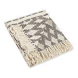 DII California Casual, Colby Southwest Woven Throw, Dark Brown & Stone, 50x60