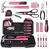 39-Piece All Purpose Household Pink Tool Kit for Girls, Ladies and Women - Includes All Essential Tools for Home, Garage, Office and College Dormitory Use