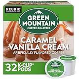 Green Mountain Coffee Roasters Caramel Vanilla Cream, Single-Serve Keurig K-Cup Pods, Flavored Light Roast Coffee Pods, 32 Count