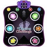 Flooyes Dance Mat Toys for 3-12 Year Old Kids, Electronic Dance Pad with Light-up 6-Button Wireless Bluetooth, Music Dance with 5 Game Modes, Birthday Toys Gifts for 3 4 5 6 7 8 9 10+ Year Old Girls