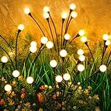ASMAD Solar Garden Lights (2-Pack, 16 LEDs), Decorative Swaying Lights with Firefly Effect for Patio, Pathway & Outdoor Decor