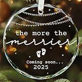 Expecting Baby Ornament 2025 - Pregnancy Announcement for Husband, Grandparents, Family, Aunt - Gifts for Expecting Parents, Expecting Parents to Be Unique Gifts 2025 - Glass Christmas Ornament 2025