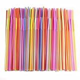 Mr.S Shop Flexible Straws of 100 pieces, Colorful Disposable Extra Long Bendable Plastic Drinking Straws Summer must-haves