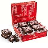 Brownie Gift Box | Chocolate Brownies with Peppermint Candy [4 Count] | Christmas Food Gift Baskets | Corporate Gifts, Stocking Stuffer Food Idea for Men Women | Kosher & Nut Free | Stern’s Bakery