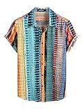 VATPAVE Mens Casual Hawaiian Floral Shirts Short Sleeve Button Down Tropical Shirts Beach Summer Shirts X-Large Multicolor