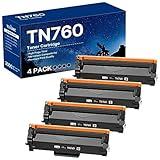WEAREC Compatible Toner Cartridge Replacement for Brother TN760 TN-760 TN730 with HL-L2350DW HL-L2370DW MFC-L2750DW DCP-L2550DW Printer (Black 4 Pack)