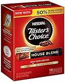 Nescafe Taster's Choice, House Blend Instant Coffee Single Serve Sticks, 18 Count