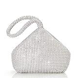 BABEYOND Women's Rhinestone Clutch Evening Bags Sparkly Glitter Triangle Purse for 1920s Party Prom Wedding