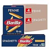 Barilla Penne & Spaghetti Pasta Variety Pack, 16 oz. Boxes (Pack of 8) - Non-GMO Pasta Made with Durum Wheat Semolina - Kosher Certified