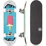Magneto Complete Skateboard 7.75-27.5 in x 7.75 in Ice Cream Maple Deck - Double Kick Concave & 80-Grit Grip - 51mm 95A Urethane Wheels & ABEC-5 Bearings - 5in Aluminum Trucks