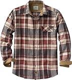 Legendary Whitetails Men's Tall Buck Camp Flannel, Long Sleeve Plaid Button Down Casual Shirt, Corduroy Cuffs, Cedarwood, X-Large