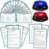 Humyoun Christian Bible Friendly Feud Game with 2 Answer Buzzers, Religious Feud Card Board Game Night Family Church Group Fun Trivia Quiz for Christmas Easter Party Office Class Team Building