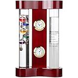 Lily's Home Analog Weather Station, with Galileo Thermometer, a Precision Quartz Clock, Analog Hygrometer, and Fitzroy Storm Glass Weather Predictor, 5 Multi-Colored Spheres (7 in x 4.25 in)