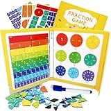 Magnetic Fraction Educational Puzzle for Kids, New Magnetic Fraction Tiles & Fraction Circles, Math Manipulatives for Elementary School Early Math Skills