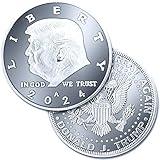 Aizics Mint Donald Trump Silver Coin 2024 with Certificate of Authenticity, President Coin, Trump Coin Collectors, Silver Plated, 38mm x 2mm