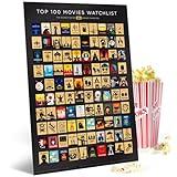 Official IMDb Top 100 Movies Scratch Off Poster | Premium Bucket List - Made in USA | 16.5x23.4 Inches | Unique Gift for Men and Women Film Lovers | Movie Night Supplies and Room Décor