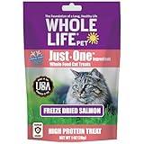 Whole Life Pet Just One Salmon Freeze Dried Cat Treats - Human Grade Cat Food Toppers, High Protein Cat Snacks, Freeze Dried Salmon Cat Toppers for Food, USA Made Natural Cat Treats - 1 oz (Pack of 1)