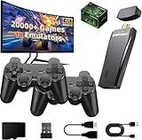 SHEPUDRUC Wireless Retro Handheld Game Console, Game Console Stick Built-in 20000+ Plug-and-Play Video Games, Equipped with 18 Simulators, 4K HDMI Output and Dual 2.4G Controller（64GB Memory Card）