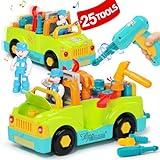 MONLEKIDS 2 Year Old Boy Toys for 2 Year Old Boy Birthday Gift, Toddler Toys 2-3 with Electric Drill Toys for 3 Year Old Boys, Toddler Tool Set Toys for Ages 2-4 Take Apart Toys STEM Educational Toys