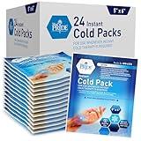 MED PRIDE Instant Ice Bags for Injuries, Disposable First Aid Cold Compress, Swelling, Pain Relief, Sprains, Toothache (5x6 Inch (Pack of 24) Clear)