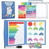 Magnetic Fraction Educational Puzzle, Magnetic Fraction Tiles and Circles, Elementary Fraction Manipulatives, Montessori Math Teaching Aid for Kids