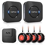 CallToU Caregiver Call Button Wireless Call Bell Alert Button for Seniors/Patients Call Light System for Elderly Home 2 Plugin Receiver 4 Waterproof Transmitter